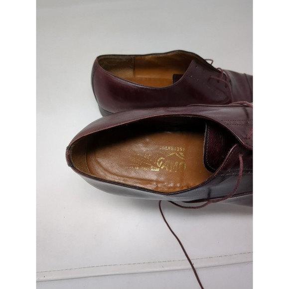 Salvatore Ferragamo Brogue Wingtip Oxford Burgundy Leather Lace Up Shoes 8.5 EE‎ main image 5